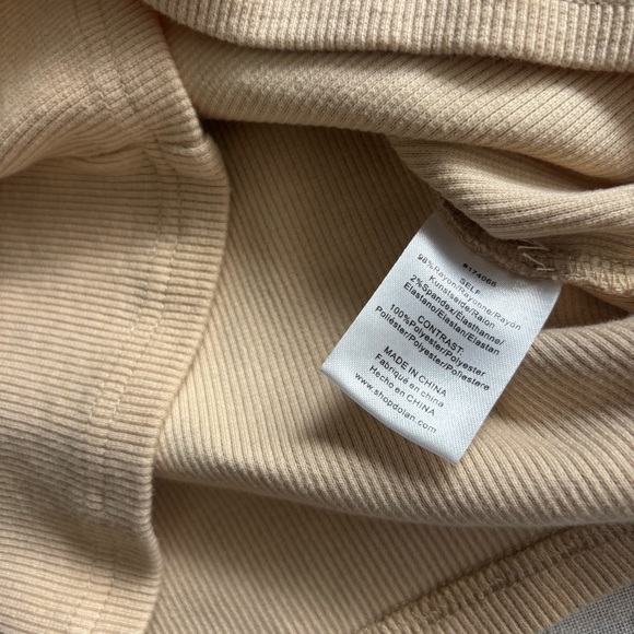 Anthropologie Dolan Left Coast Puff Sleeve Crop Top Beige S | Boho Chic - Picture 7 of 8